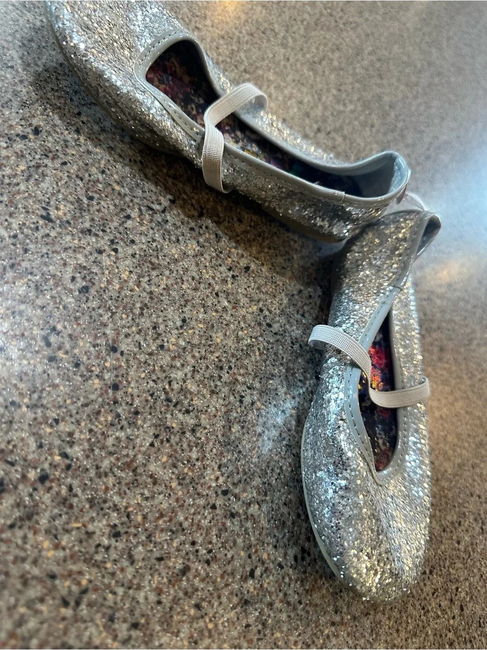 Silver Glitter Mary Jane Kids Costume Shoes